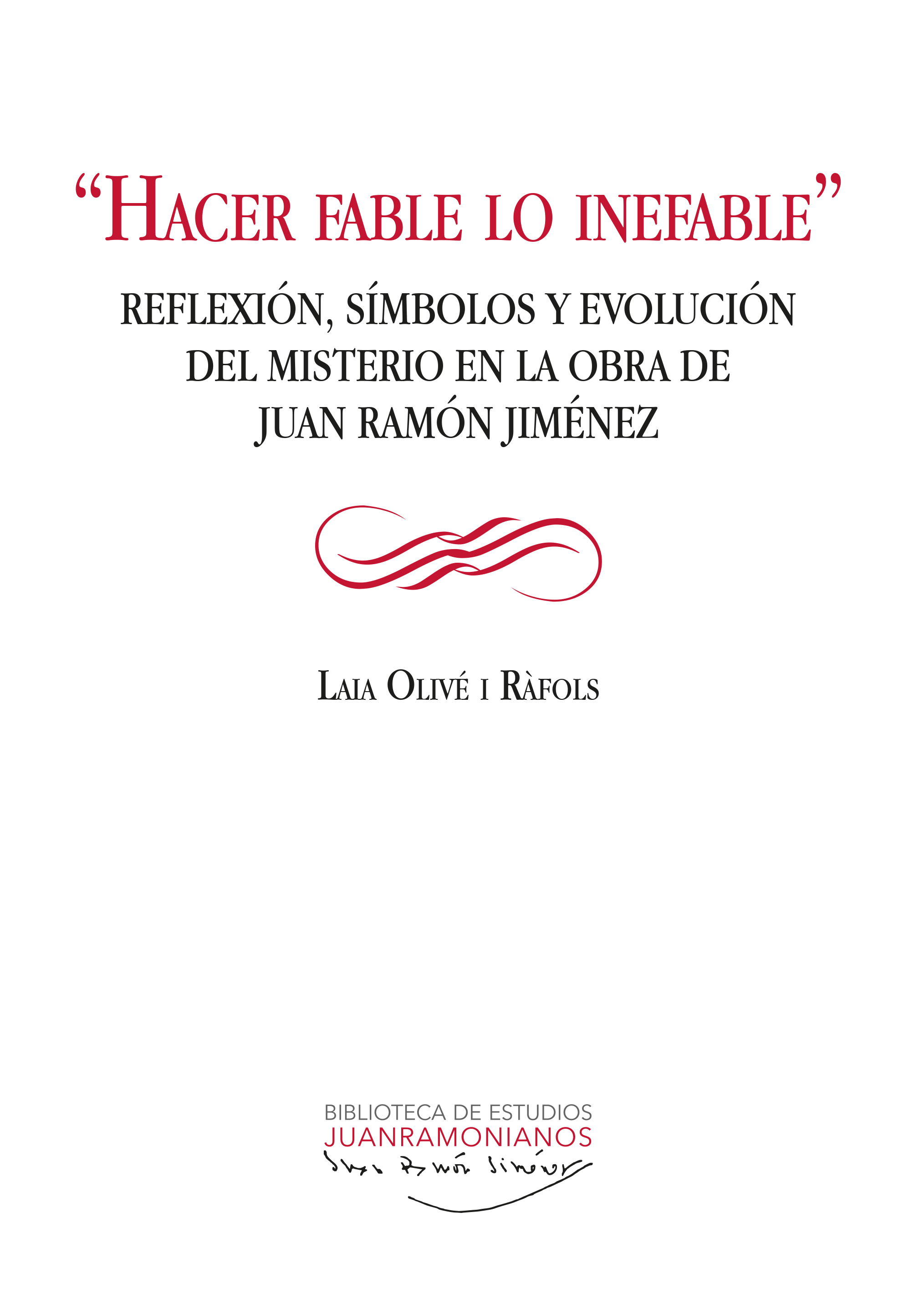 Portada de Hacer fable lo inefable