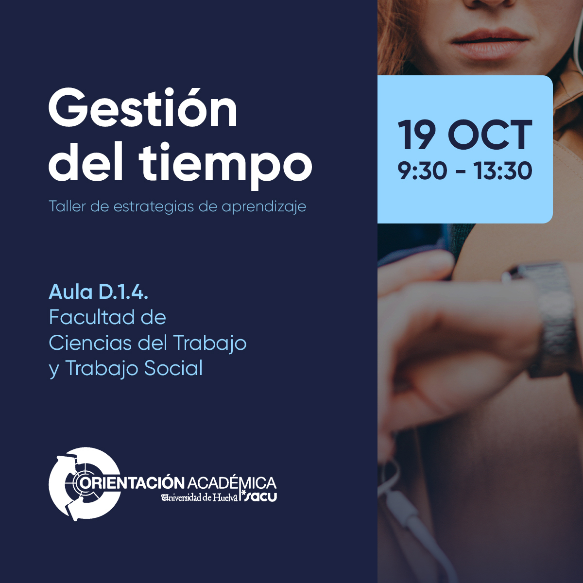 Cartel del taller gestión del tiempo