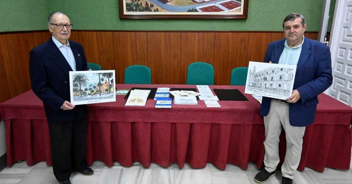 José Bacedoni dona una colección de sus libros publicados y de sus dibujos a la Biblioteca de la UHU